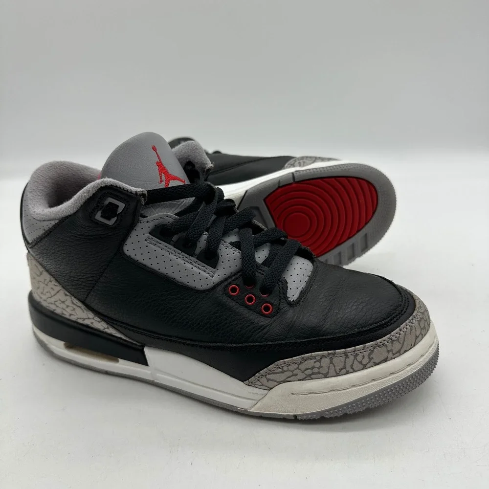 Nike DM0967-010 Youth 7Y Sneakers Air Jordan 3 Retro OG GS Black Cement 2024